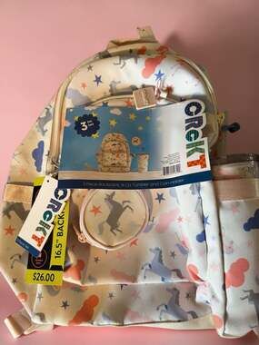 CRCKT Girls Unicorn Cloud 16.5" 3-Piece Backpack Set with Tumbler and Coin Holde